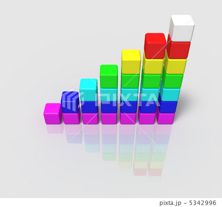 右肩上がりの棒グラフのイラスト素材