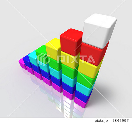 右肩上がりの棒グラフのイラスト素材