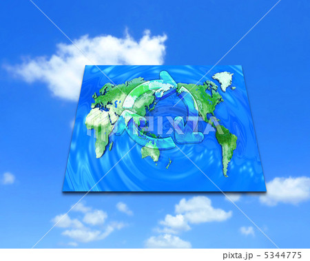 世界地図上のリサイクルマーク 世界地図上のリサイクルマーク 5344775