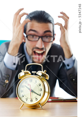 Concept with businessman missing deadline Concept with businessman missing deadline 5347148