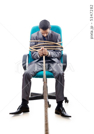 Businessman in the tug of war concept Businessman in the tug of war concept 5347282