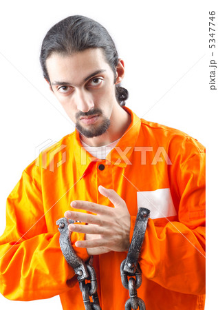 Convicted criminal on white background 5347746