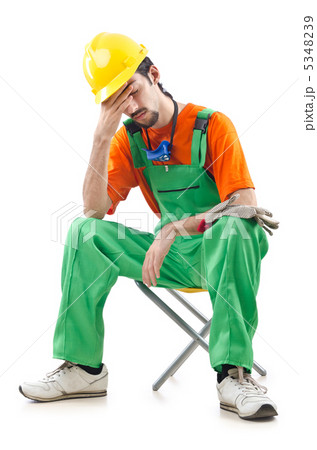 Construction worker isolated on white 5348239