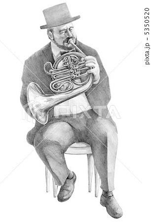 フレンチホルン吹奏のイラスト素材 5350520 Pixta