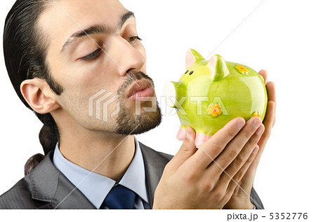 Piggybank and man on white Piggybank and man on white 5352776