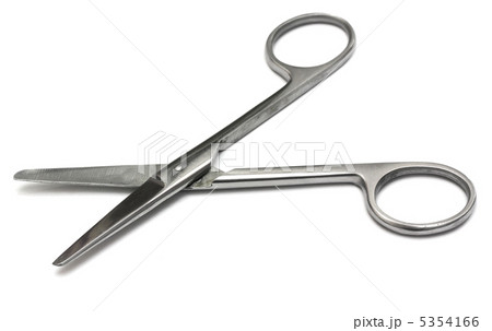 Metal medical shears on a white background 5354166