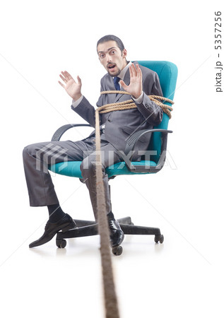 Businessman tied with rope 5357256