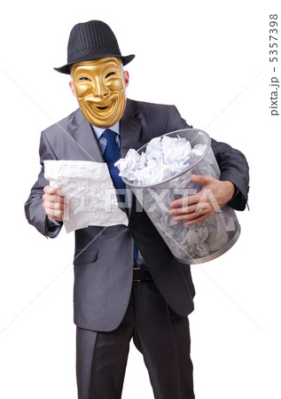 Espionage concept with masked man on white Espionage concept with masked man on white 5357398