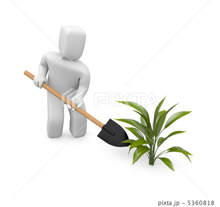 Man puts plants Man puts plants 5360818