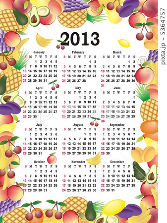 vector calendar 2013 in colorful frame vector calendar 2013 in colorful frame 5364757