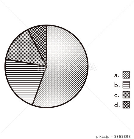 モノトーンの円グラフのイラスト素材