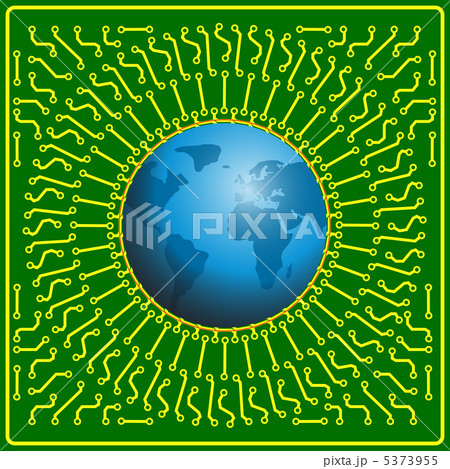 Motherboard globe background for technology concept design Motherboard globe background for technology concept design 5373955