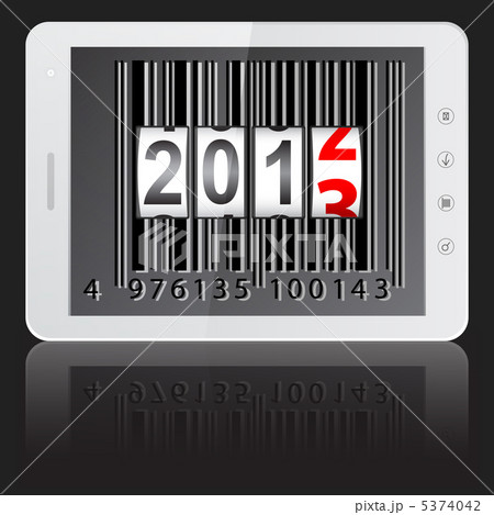 White tablet PC computer with 2013 New Year counter 5374042