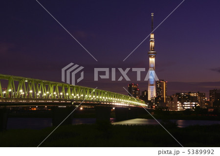 夕暮れの東京スカイツリー（粋・ライトアップ） 5389992