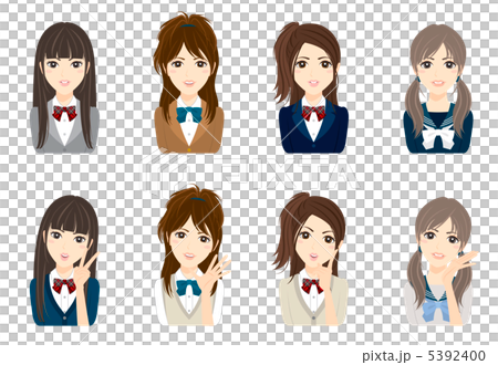 女子学生 顔のイラスト素材