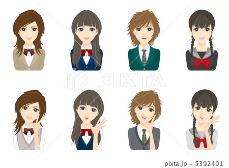 女子学生 顔のイラスト素材