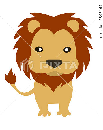シンプルな正面を向いたライオンのイラスト素材