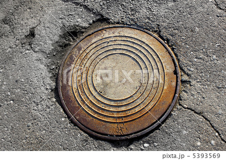 rusty round manhole rusty round manhole 5393569