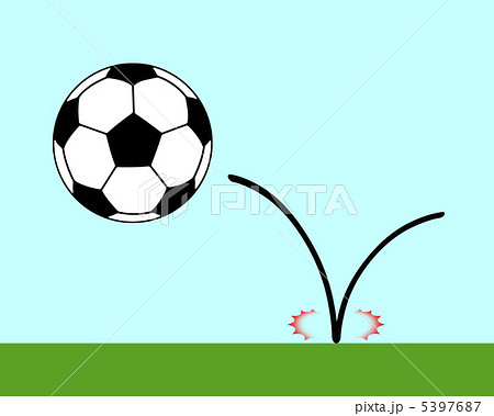 跳ねるサッカーボールのイラスト素材