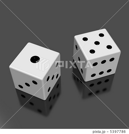 二つのサイコロを表す3DCGイラスト 5397786