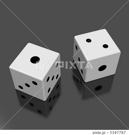 二つのサイコロを表す3DCGイラスト 5397787