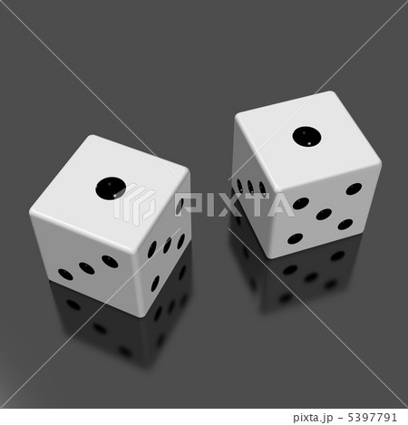 二つのサイコロを表す3DCGイラスト 5397791