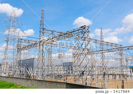 超高圧変電所の写真素材