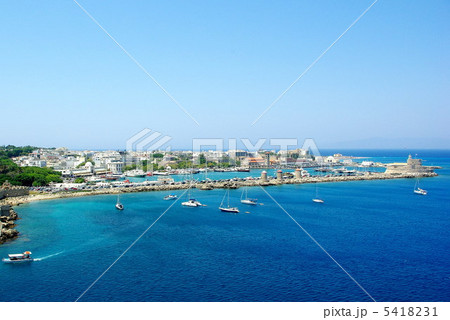 ロドス島のセントニコラス要塞と風車 5418231