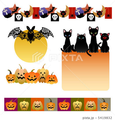 ハロウィン ライン 装飾のイラスト素材