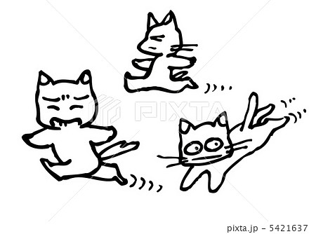 大忙しな猫たち（モノクロ） 5421637