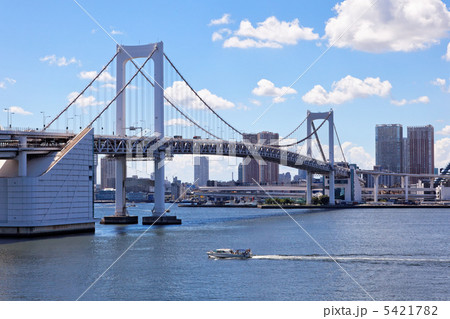 レインボーブリッジと遊覧船 5421782