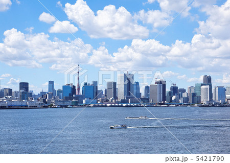 レインボーブリッジより行き来する遊覧船と東京タワーを臨む 5421790