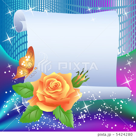 Magic background with paper and rose 5424280