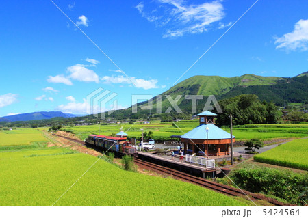 トロッコ列車　阿蘇の山　夏 5424564