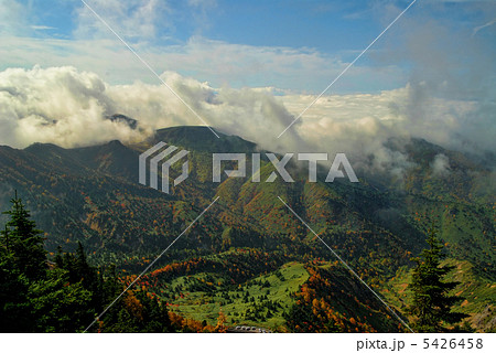 志賀高原横手山山頂から望む紅葉 5426458