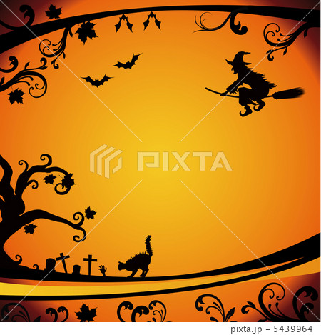 ハロウィン 魔女 背景のイラスト素材