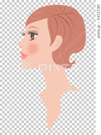 女性の顔　横顔　開眼　メイク 5452190