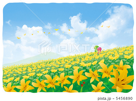 花畑 車山高原 のイラスト素材