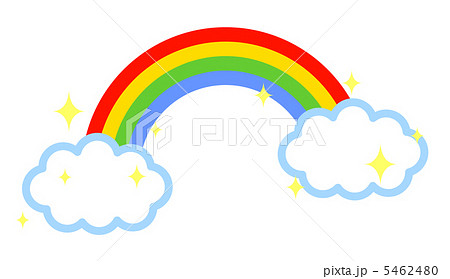 虹と雲のイラスト素材