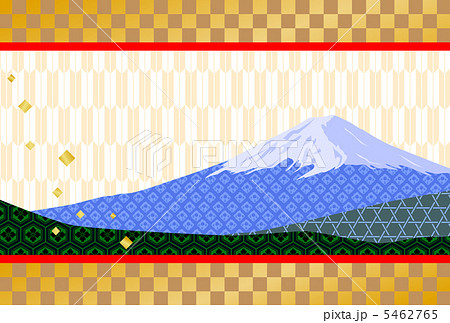 和柄の富士山の年賀状のイラスト素材