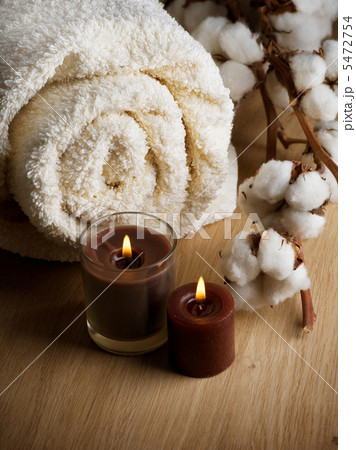 Cotton Towel And Candles Cotton Towel And Candles 5472754