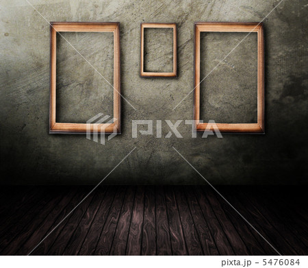 Grungy Room With Empty Frames On The Wall 5476084