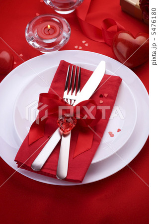 Romantic Dinner. Table place setting for Valentine's Day Romantic Dinner. Table place setting for Valentine's Day 5476180