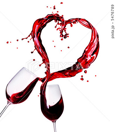 Two Glasses of Red Wine Abstract Heart Splash 5476789