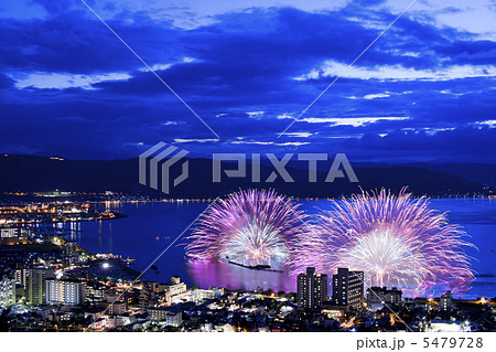 諏訪湖の花火　〜夕景〜 5479728