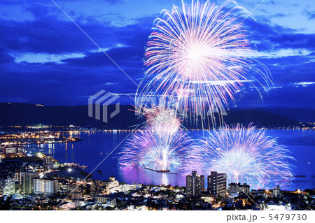 【長野県】諏訪湖の花火 【長野県】諏訪湖の花火 5479730