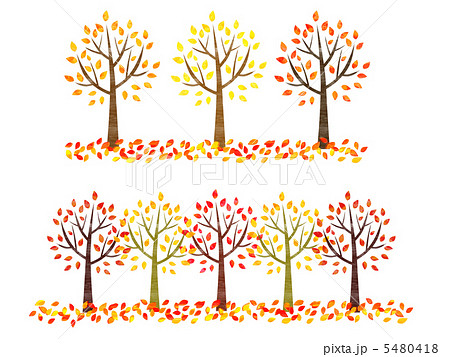 秋の並木のイラスト素材 5480418 Pixta
