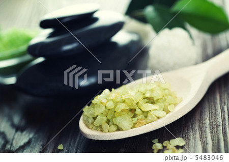 Spa Treatment. Scented Bath Salt And Stones 5483046