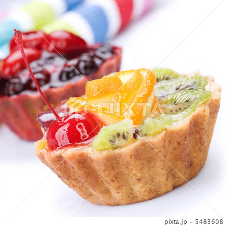 Cake with Berries over white. Healthy dessert 5483608