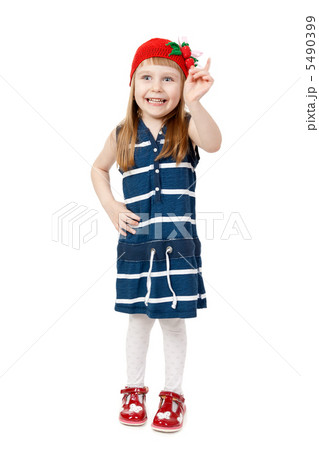 Happy smiling little girl isolate on white background 5490399